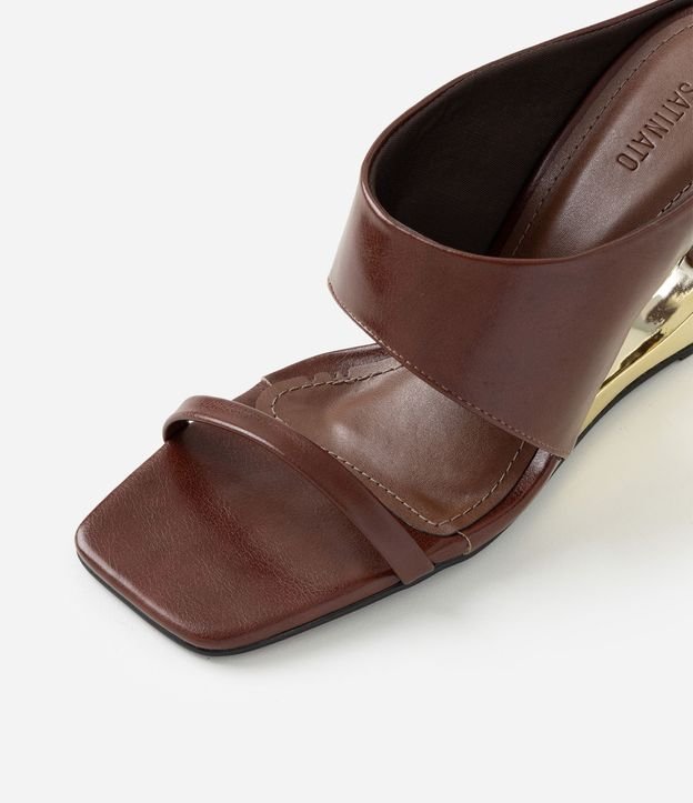 Sandalia Mule en PU con Salto Anabela Metalizado 6