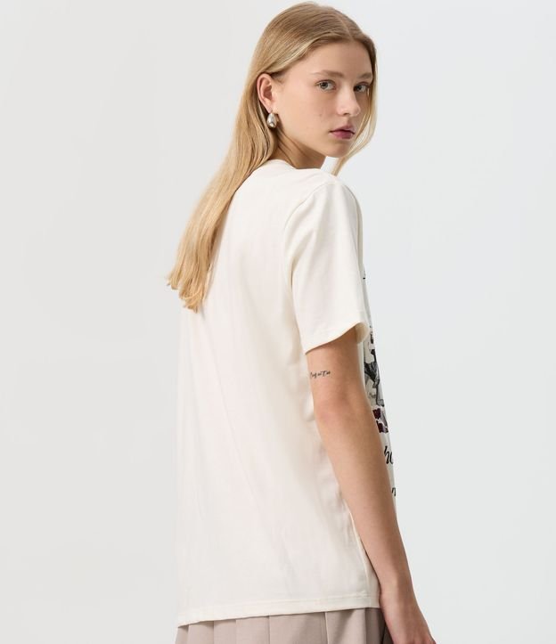 Remera en Algodón con Estampado Gossip Girl y Manga Corta 4