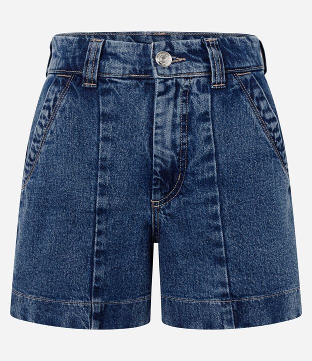 Short Regular en Jeans con Pences Delanteros y Cintura Alta