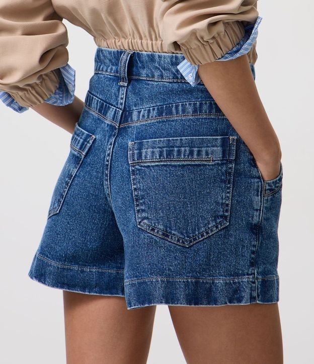 Short Regular en Jeans con Pences Delanteros y Cintura Alta 7