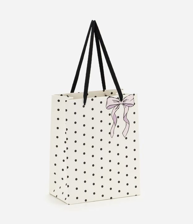 Bolsa de Regalo Pequeña en Papel con Lunares y Lazo Decorativo
