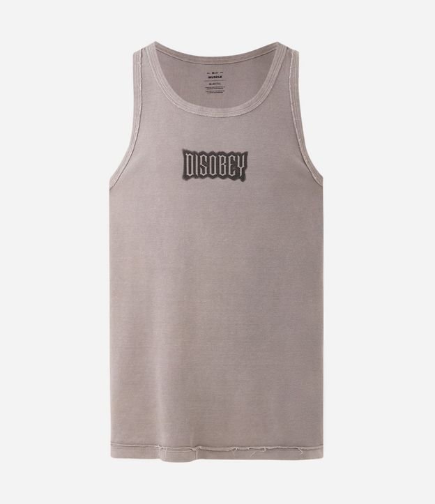 Musculosa Muscle en Algodón Waffle y Lettering Disobey 5