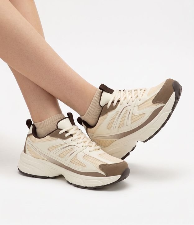 Championes Jogging en PU con Recortes Contrastantes