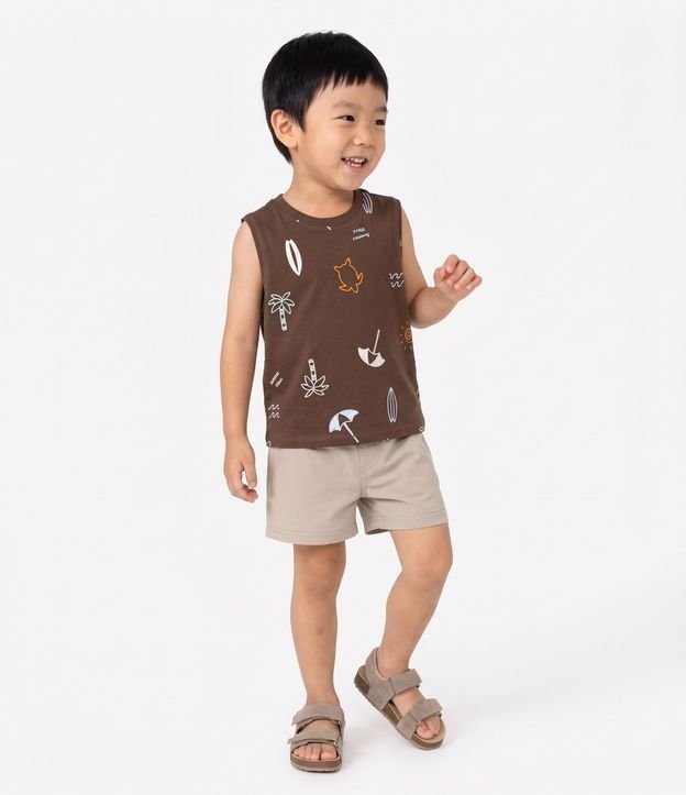 Remera Infantil en Algodón Poim Estampado Ícones de Playa - Talle 1 a 6 años 2