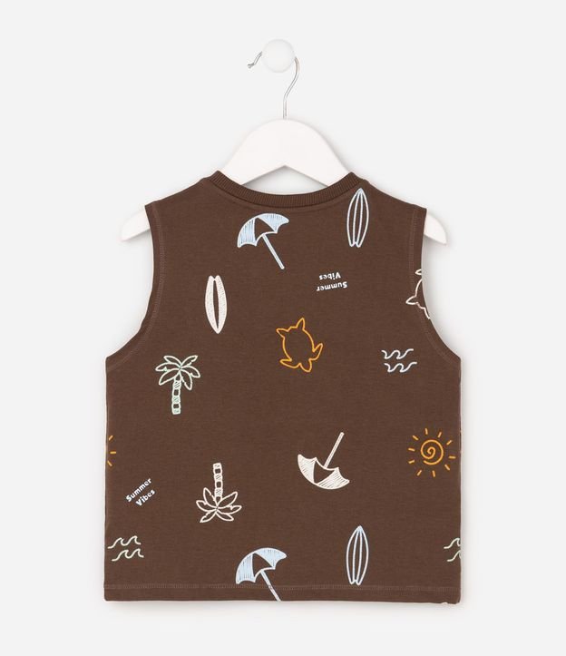 Remera Infantil en Algodón Poim Estampado Ícones de Playa - Talle 1 a 6 años 4