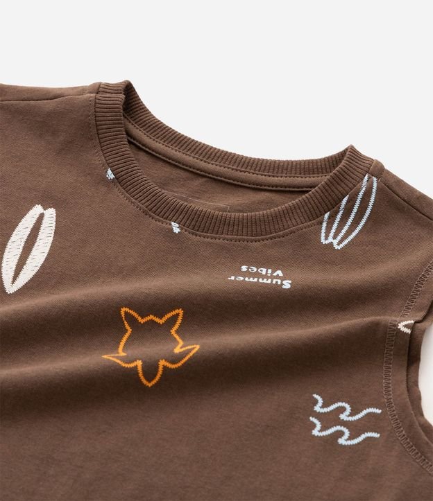 Remera Infantil en Algodón Poim Estampado Ícones de Playa - Talle 1 a 6 años 6