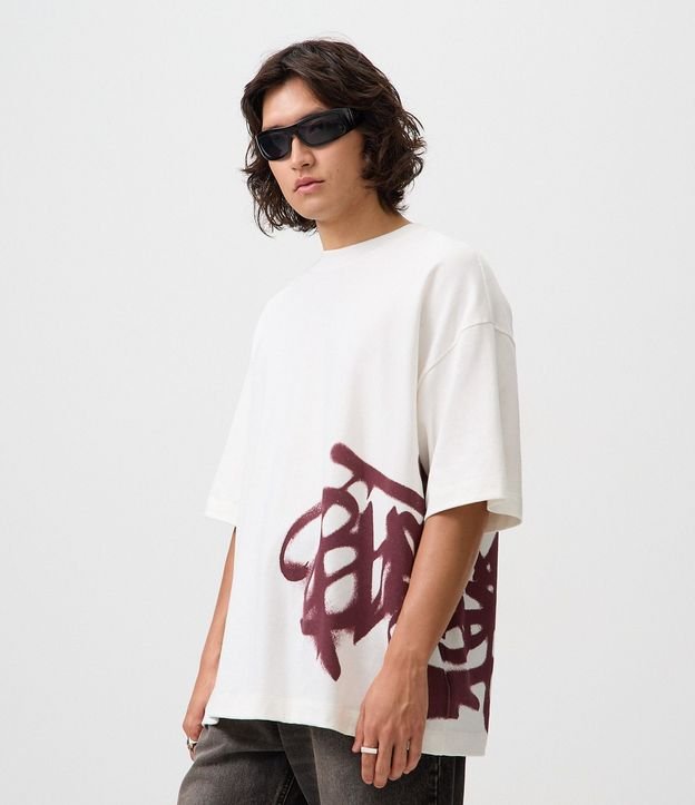 Remera Oversized en Algodón con Estampa Localizada 4