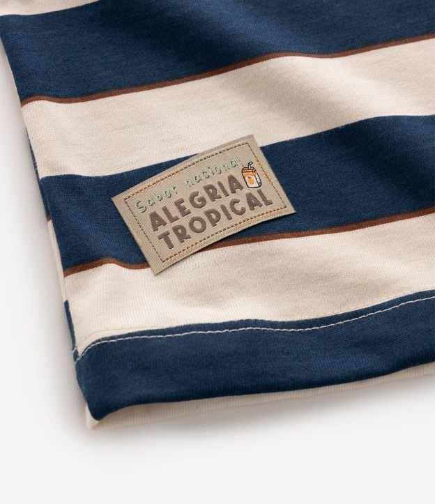 Remera Infantil Rayada con Patch y Estampa Localizada - Talle 1 a 6 años 5