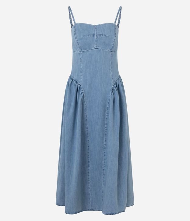 Vestido Jeans con Recortes Midi
