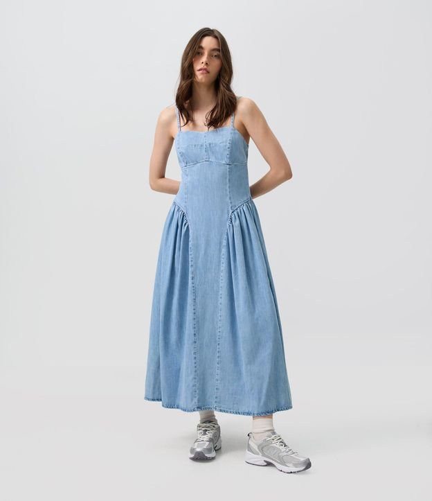 Vestido Jeans con Recortes Midi 1