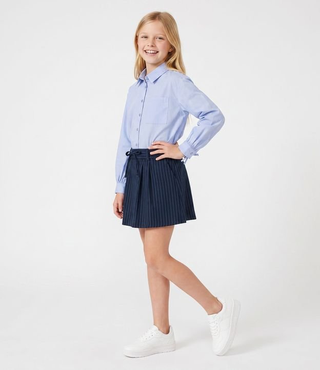Camisa Infantil en Algodón  con Lacitos - Talle 5 a 16 años 2