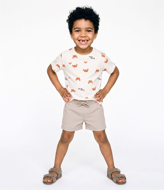 Remera Infantil en Algodón Poim Estampado Cangrejos - Talle 1 a 6 años