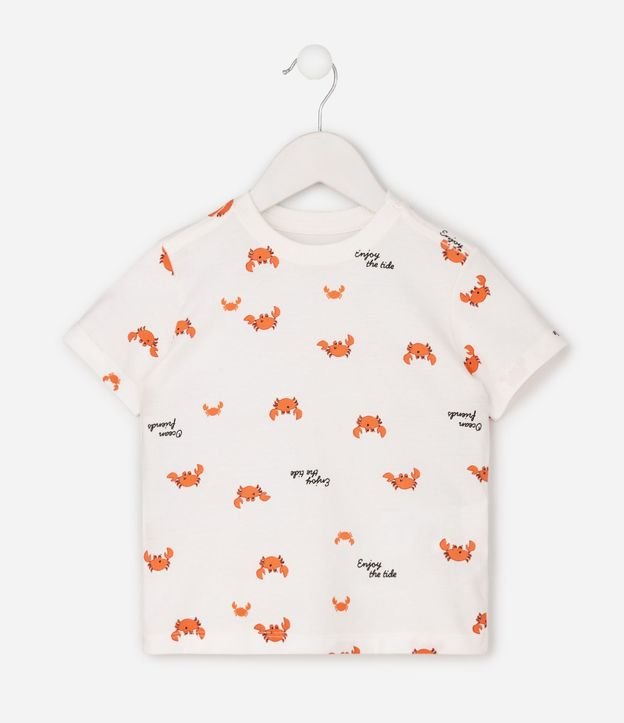 Remera Infantil en Algodón Poim Estampado Cangrejos - Talle 1 a 6 años 3
