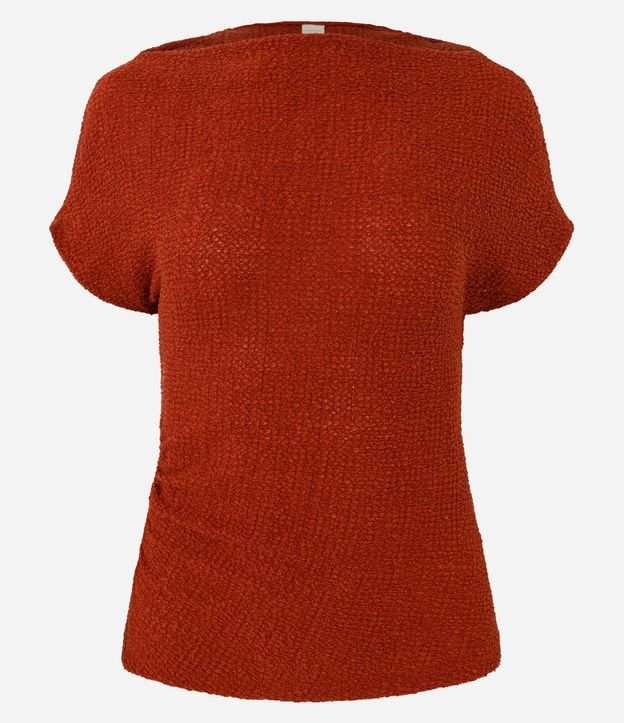 Blusa Asimétrica Texturizada con Manga Corta