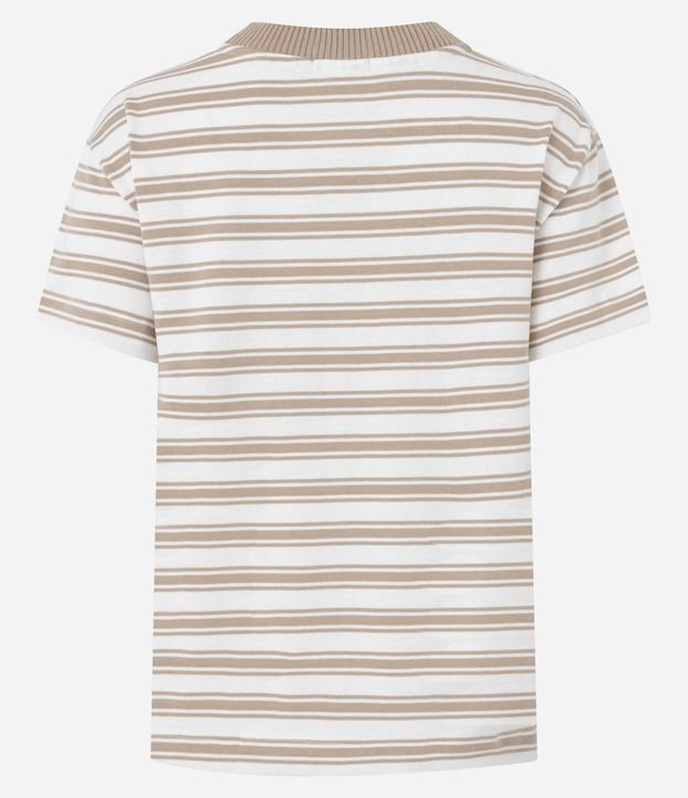 Remera en Algodón Rayada con Cuello Acanalada 6
