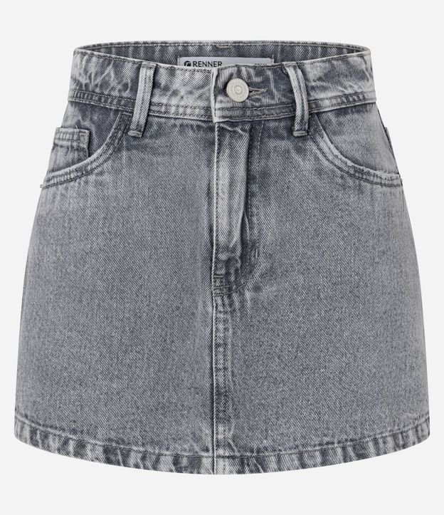 Short Pollera Jeans con Efecto Marmoleado