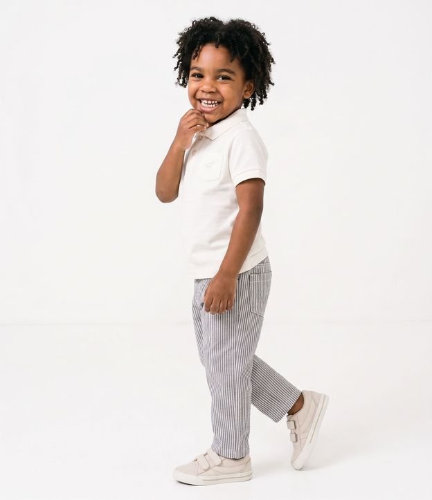 Pantalón Infantil Sarga Recta Rayas Verticales Liso 1-5-6 2