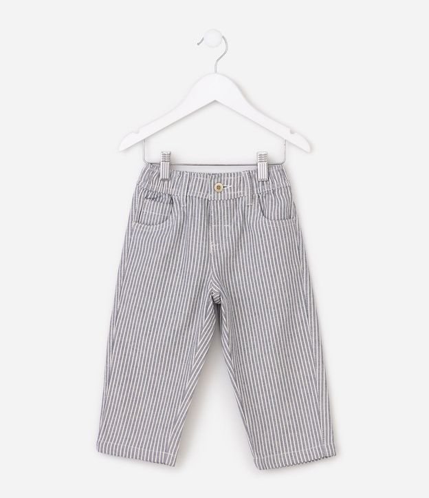 Pantalón Infantil Sarga Recta Rayas Verticales Liso 1-5-6