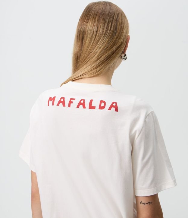 Remera en Algodón con Estampado Mafalda y Lettering Posterior 4