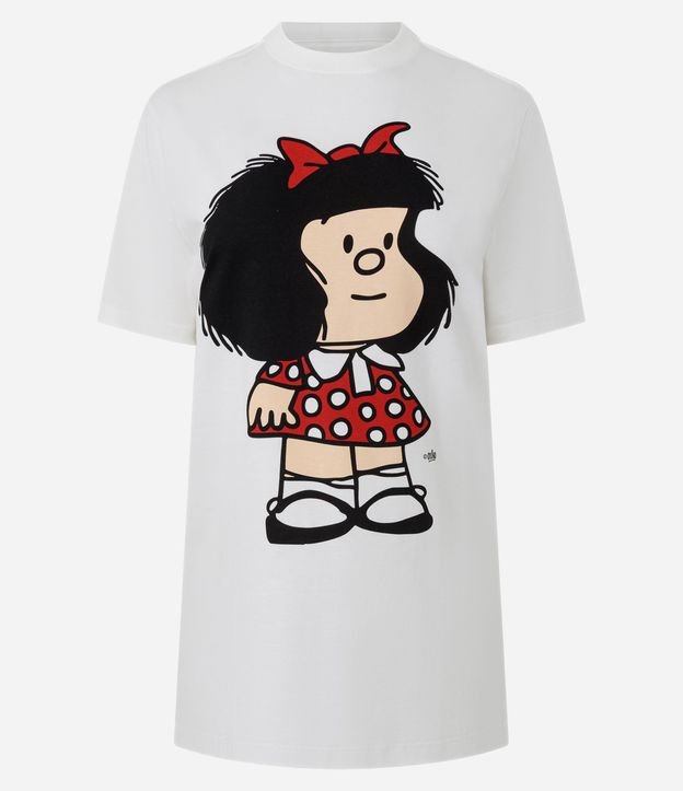 Remera en Algodón con Estampado Mafalda y Lettering Posterior 5