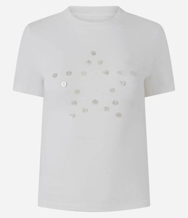 Remera New T-shirt con Aplicación de Botones en Formato de Estrella 5