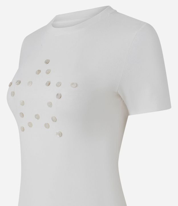 Remera New T-shirt con Aplicación de Botones en Formato de Estrella 6