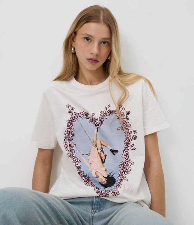 Remera con Estampado de Corazón Olivia Rodrigo en Algodón