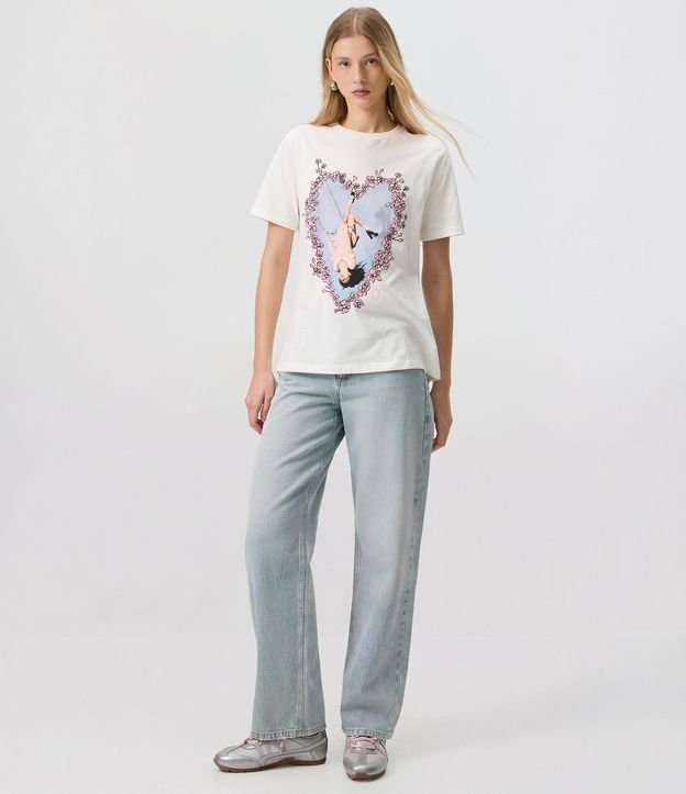 Remera con Estampado de Corazón Olivia Rodrigo en Algodón 2