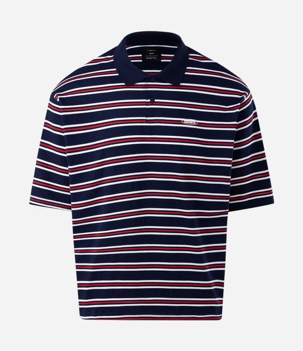 Remera Polo Boxy Rayada con Bordado 5