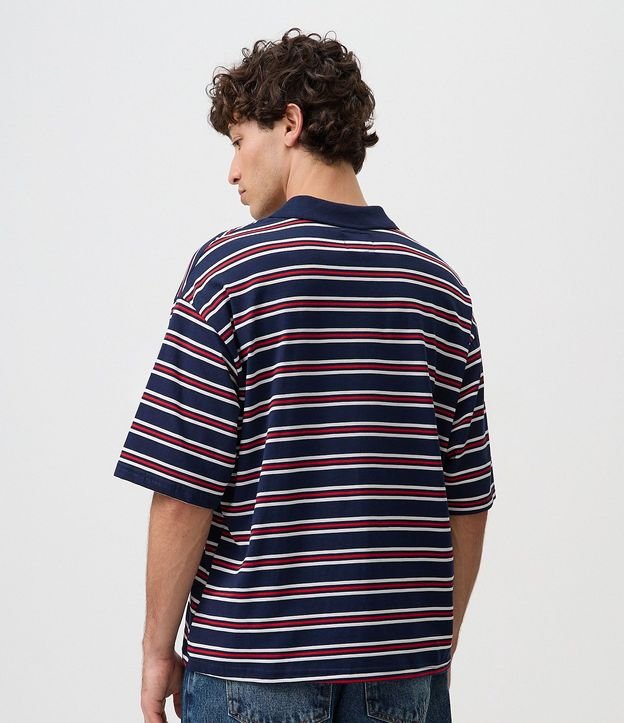 Remera Polo Boxy Rayada con Bordado 3