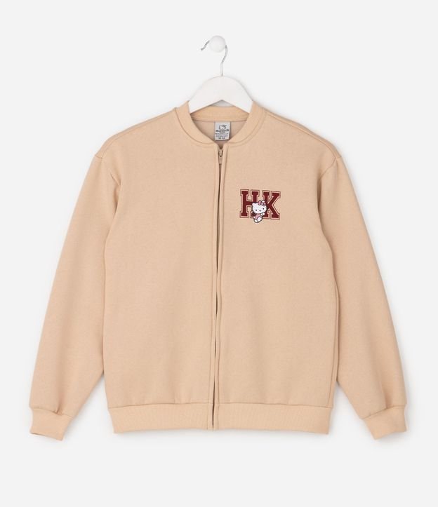 Campera Infantil Hello Kitty con Cremallera y Estampado en la Espalda - Talle 5 a 14 años