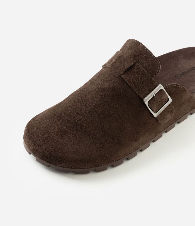 Ojota Mule en Cuero Gamuza con Hebilla 5