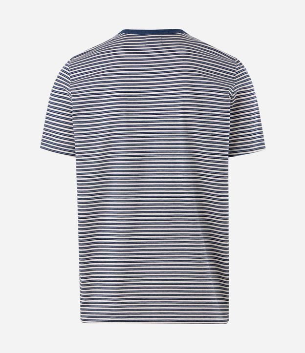 Remera en Algodón Peruano con Rayas horizontales y Cuello Contrastante 6