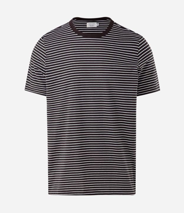 Remera en Algodón Peruano con Rayas Horizontales y Cuello Contrastante 5