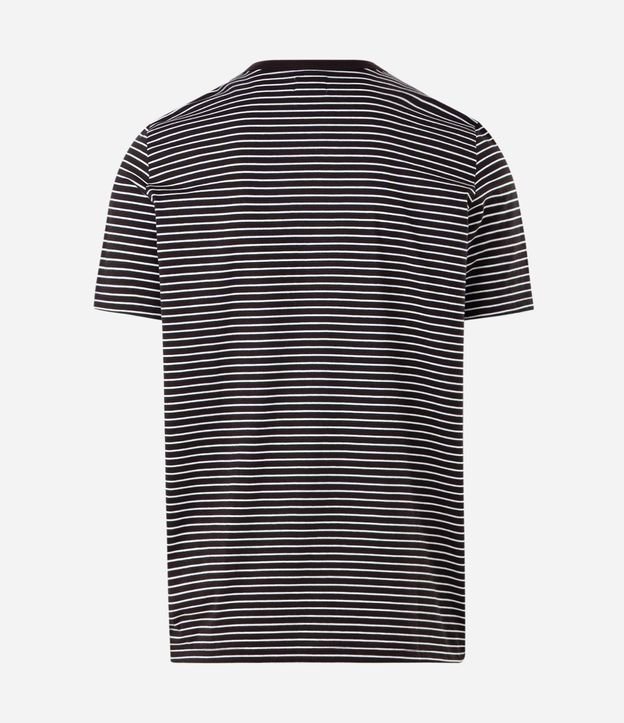 Remera en Algodón Peruano con Rayas Horizontales y Cuello Contrastante 6
