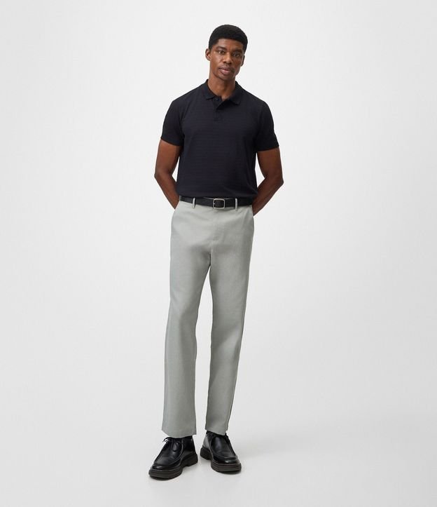 Pantalón Recto Oxford con Cintura