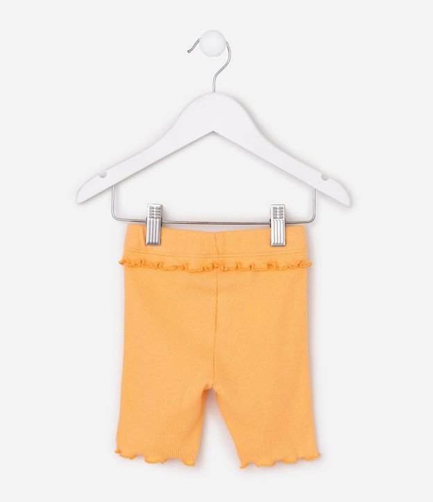 Short Infantil en Rib Ciclista  Con Bajo Ondulado y Volado en la Cintura - Talle 1 a 6 años 2
