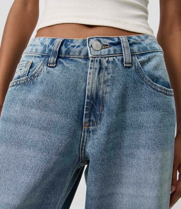 Pantalón Wide en Jeans con Tiro Bajo y Bolsillos 3