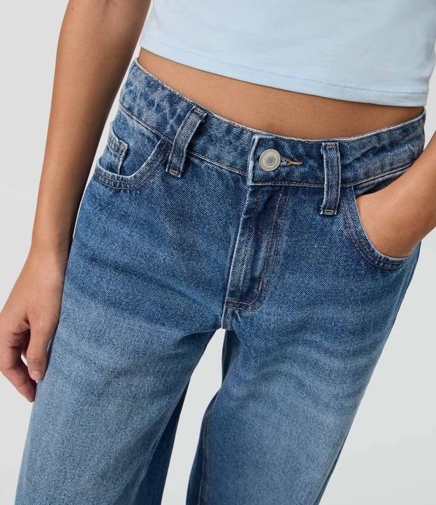 Pantalón Wide en Jeans con Tiro Bajo y Bolsillos 4