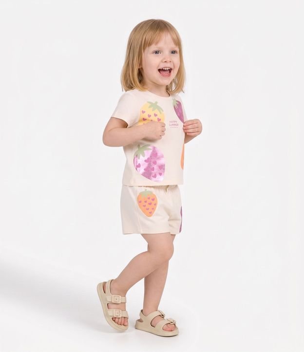 Remera Infantil en Algodón Estampada con Frutas - Talle 1 a 6 años 2