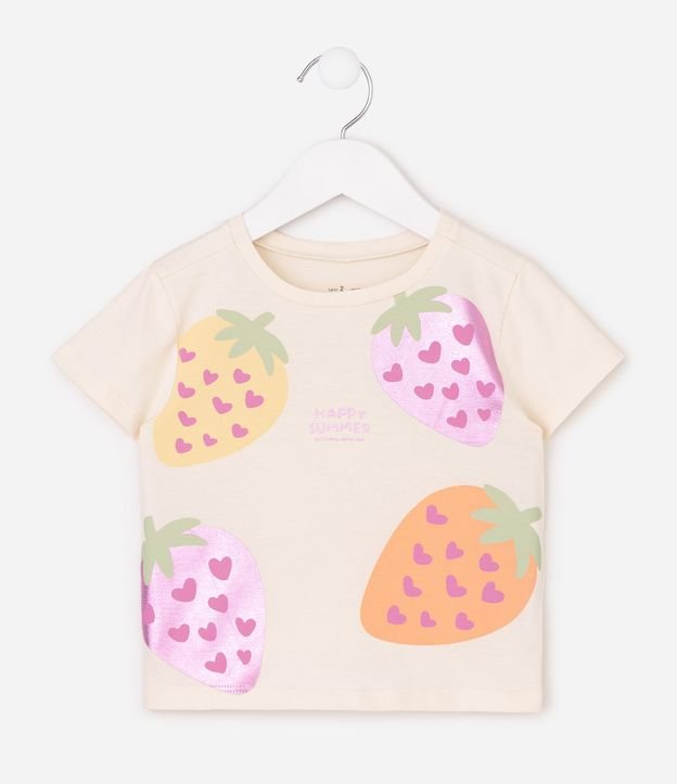 Remera Infantil en Algodón Estampada con Frutas - Talle 1 a 6 años