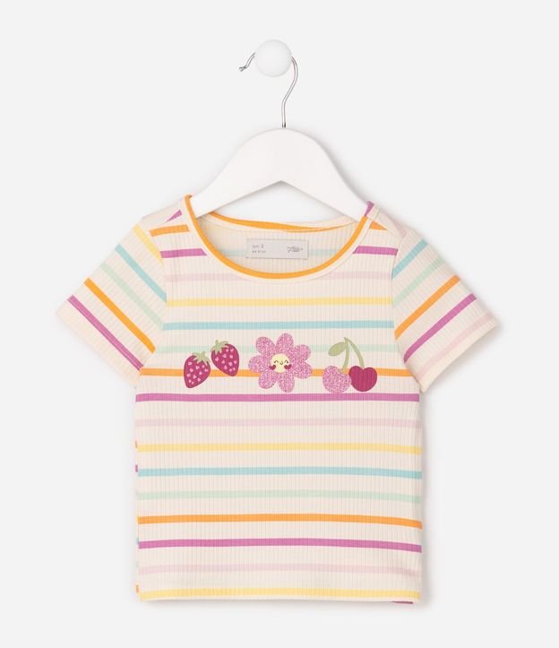 Remera Infantil en Algodón Estampa de Frutillas y Flor - Talle 1 a 6 años 4