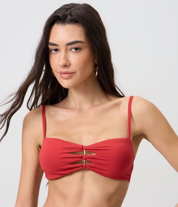 Bikini Top Bandeau Texturizado con Detalle Delantero 1