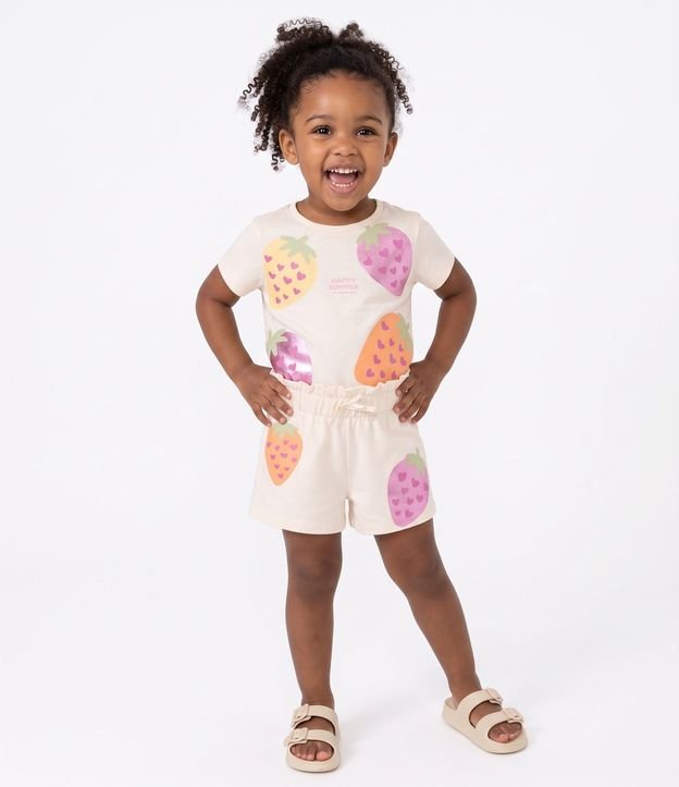 Short Infantil en Cotton Frutillas Tam - 1 a 6 años