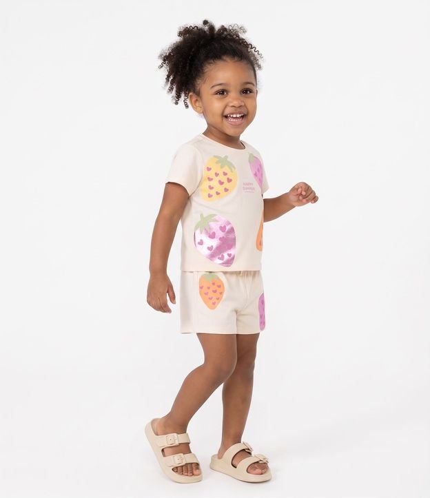 Short Infantil en Cotton Frutillas Tam - 1 a 6 años 2