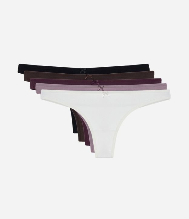 Kit 05 Bombachas Bikini Hilo Doble en Algodón