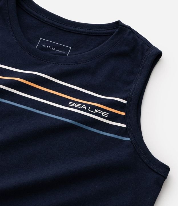 Remera Infantil en Algodón Estampado Localizada y Raya en el Pecho - Tam  5 a 14 años 6