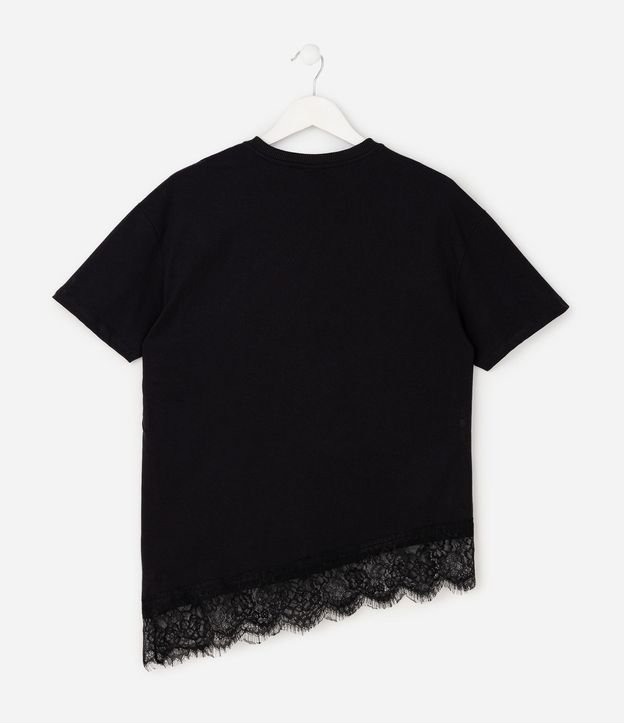 Remera Infantil en Algodón Asimétrico con Encaje en el Bajo - Talle 5 a 16 años 2
