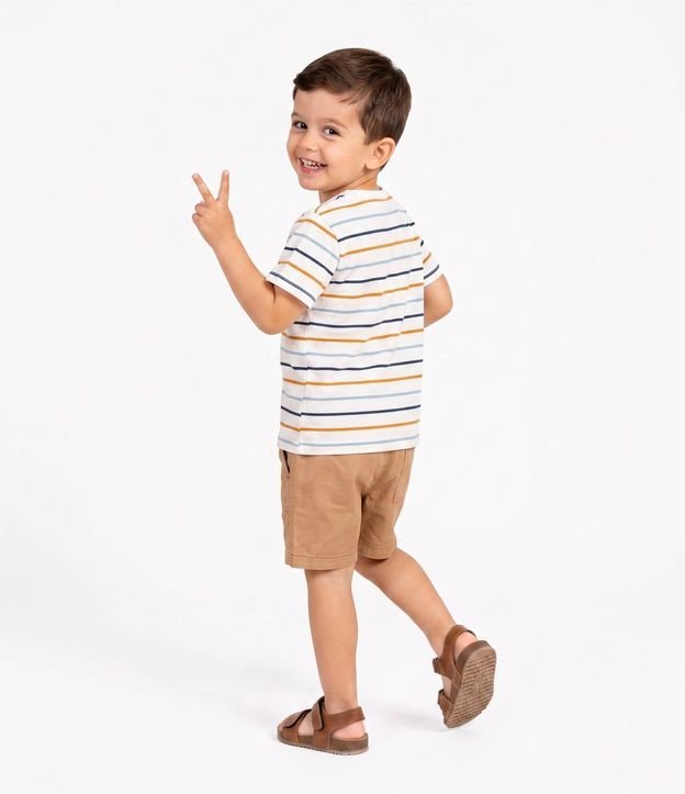 Remera Infantil en Algodón con Rayas Coloridas - Talle 1 a 6 años 7