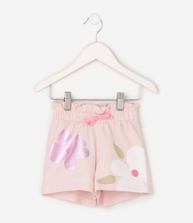 Short Clochard Infantil en Algodón con Estampado Floral - Talle 1 a 6 años